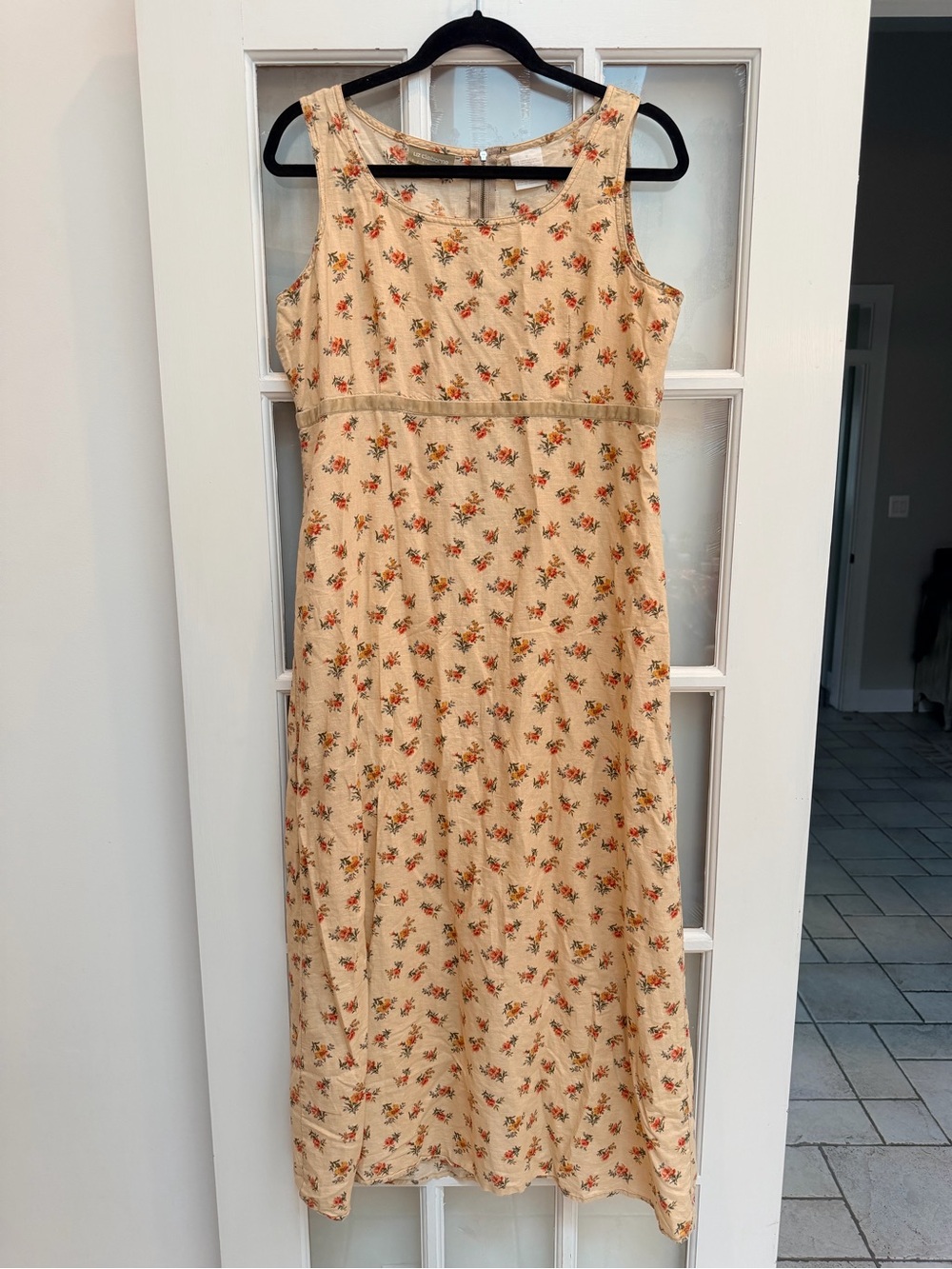 Vintage Liz Claiborne Y2K 90’s Feminine Linen Country Floral Maxi Dress Size 12 - Picture 1 of 13